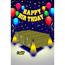 1 Adet Sarı Lacivert Temalı Masa Örtüsü - Parti ve Kutlamalar Için Masa Örtüsü