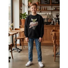 Zekids Erkek Çocuk Chicago Bulls Yazılı Tasarım Sweatshirt