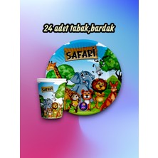 24 Kişilik Safari Temalı Parti Seti - Doğum Günü ve Özel Kutlamalar Için