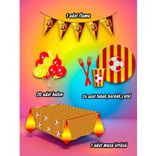 24 Kişilik Sarı Kırmızı Temalı Mini Set - Doğum Günü Parti ve Eğlenceli Etkinlikler Için