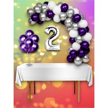Mor ve Metalik Konsept Balon Kemer Mega Seti