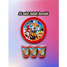 24 Kişilik Paw Patrol Temalı Parti Seti - Doğum Günü ve Özel Kutlamalar Için