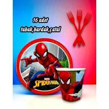 16 Kişilik Örümcek Adam Temalı Tek Kullanımlık Servis Seti
