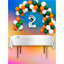 Yeşil, Beyaz ve Turuncu Renk Konsept Balon Kemer Mega Seti