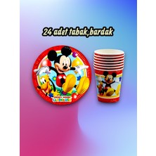 24 Kişilik Mickey Mouse Temalı Parti Seti - Doğum Günü ve Özel Kutlamalar Için