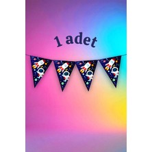 1 Adet Uzay Temalı Flama - Parti ve Etkinlikler Için Asılabilir Süs