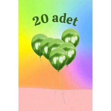 20 Adet Yeşil Balon Seti – Canlı Mini Parti ve Köşe Dekoru