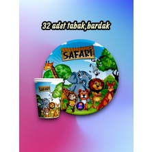 32 Kişilik Safari Temalı Parti Seti - Doğum Günü ve Özel Kutlamalar Için