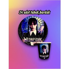 24 Kişilik Wednesday Temalı Parti Seti - Doğum Günü ve Özel Kutlamalar Için