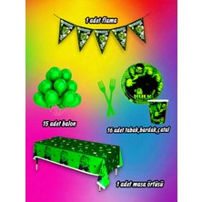 16 Kişilik Hulk Temalı Mini Set - Doğum Günü Parti ve Eğlenceli Etkinlikler Için