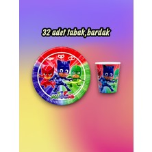 32 Kişilik Pijamask Temalı Parti Seti - Doğum Günü ve Özel Kutlamalar Için