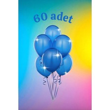 60 Adet Mavi Renk Balon Seti - Doğum Günü Parti ve Eğlenceli Etkinlikler Için