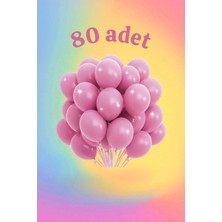 80 Adet Pembe Renk Balon Seti - Doğum Günü Parti ve Eğlenceli Etkinlikler Için