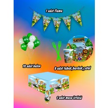 8 Kişilik Safari Temalı Mini Set - Doğum Günü Parti ve Eğlenceli Etkinlikler Için