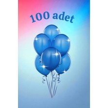 100 Adet Mavi Renk Balon Seti - Doğum Günü Parti ve Eğlenceli Etkinlikler Için
