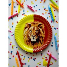 24 Kişilik Sarı Kırmızı Taraftar Temalı Tek Kullanımlık Tabak (24 Adet)