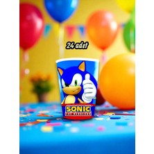 24 Adet Sonic Temalı Bardak - Doğum Günü Parti ve Eğlenceli Etkinlikler Için