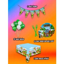 16 Kişilik Safari Temalı Mini Set - Doğum Günü Parti ve Eğlenceli Etkinlikler Için