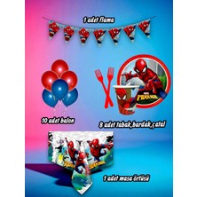 8 Kişilik Örümcek Adam Temalı Mini Set - Doğum Günü Parti ve Eğlenceli Etkinlikler Için