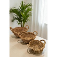 3’lü ve 33’lü Doğal Yuvarlak Organizer Sepet Seti, Turuncu Renkli, Pratik ve Şık!