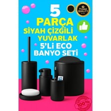 Mat Siyah 5'li Banyo Seti, Modern Şıklık ve Kullanışlılık Sunar