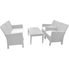 Işsevenler Nova Bahçe ve Balkon Oturma Takımı Beyaz ISS-008317