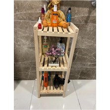Ahşap 3 Katlı Banyo Düzenleyici, 90X35X30 Cm, Kahverengi