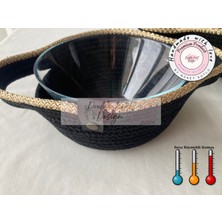 Double Knot Design 2li Set Nihale Sepet, Güveç Kabı/ Borcam Kabı,kase Koruma Kılıfı, Sunum, Servis Servis Kılıfı,