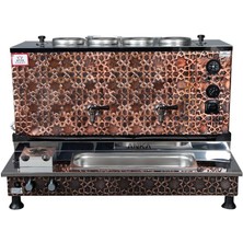  Anka Pro Plus Otomatik Çay Kazanı 4 Demlikli 40 Litre Bakır Elektrikli Tüplü