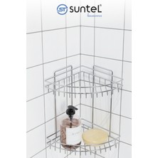 Katlı Köşe Banyo Rafı, Duşakabin Organizer, Şık ve Kullanışlı Bej Tasarım