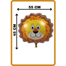Festilo Folyo Balon Sevimli Hayvanlar Safari Aslan 45×55 cm Doğum Günü Parti Helyum Uyumlu