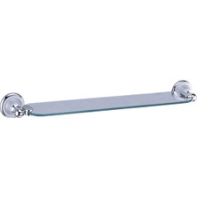Parlak Krom Camlı Banyo Rafı, Şık ve Dayanıklı Tasarım, Modern Dekorasyon Için Ideal