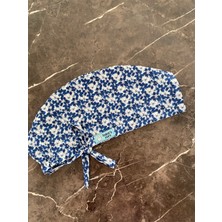 Tosbic's Store Lacivert Çiçekler Cerrahi Bone (Ithal Kumaş)