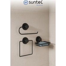 3'lü Siyah Yapışkanlı Banyo Organizer Seti - Pratik ve Şık Tasarım