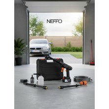 Neffo 60 Bar Akülü Basınçlı Yıkama Tabancası – 21V 2X20.000 Mah, 6’sı 1 Arada Nozul, 10 L/dk Su Akışı