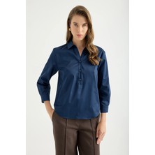 Masha Kate Organik Pamuklu Açık Yaka Gömlek