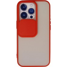 Buğz Iphone 13 Pro Kılıf Palm Buzlu Kamera Sürgülü Silikon - Kırmızı