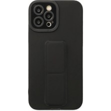 Buğz Iphone 12 Pro Max Kılıf Mega Standlı Silikon - Siyah