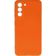 Buğz Samsung Galaxy S21 Kılıf Nano Içi Kadife Silikon - Turuncu