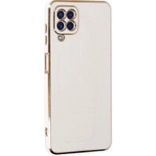 Buğz Samsung Galaxy A12 Kılıf Volet Silikon - Beyaz