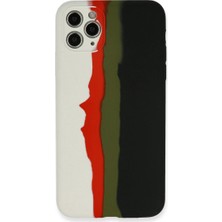 Buğz Iphone 11 Pro Kılıf Ebruli Lansman Silikon - Beyaz-Siyah