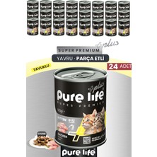 Pure Life Plus 24'lü Tavuklu Yavru Puppy Kedi Konserve Chunk Parça Etli Yaş Mama 400 gr