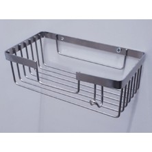 Kare Tasarımlı Paslanmaz Şampuanlık ve Süngerlik, Krom ve Gri Renk Seçenekleri