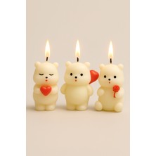 Pink Purple Design El Yapımı Doğumgünü,babyshower Pasta Süsleme Mumu 3'lü Set