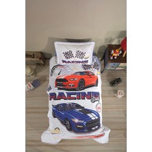 Clasy %100 Pamuk Ranforce Yatak Örtüsü Tek Kişilik Racing Drag