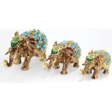 Buğz Swaroski Taşlı 3'lü Fil Figürü ALK1892