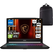 MSI Msı Katana 15 Hx I9-14900HX 48 -Gbddr5 2 Tbssd RTX5060(8GB-GDDR7-115W) 15.6" 2k Qhd 165Hz Windows 10 Home B14WFK-450XTRZG55
