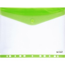 Bigpoint 11 Delikli Yan Cırtlı Dosya A4 Yeşil 12'li Poşet