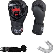DragonDo Yakuza Kick Boks Eldiveni Boks Eldiveni Seti ,bandaj ve Dişlik 3’lü Set