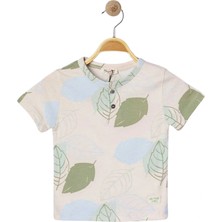 Tuffy Yaprak Desenli Düğmeli Erkek T-Shırt